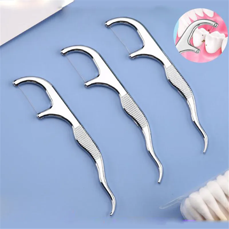 Stainless Steel Toothpick 1PC Portable Oral Cleaning Tools Tooth Flossing Artifact Outdoor Picnic Camp Reusable Toothpick