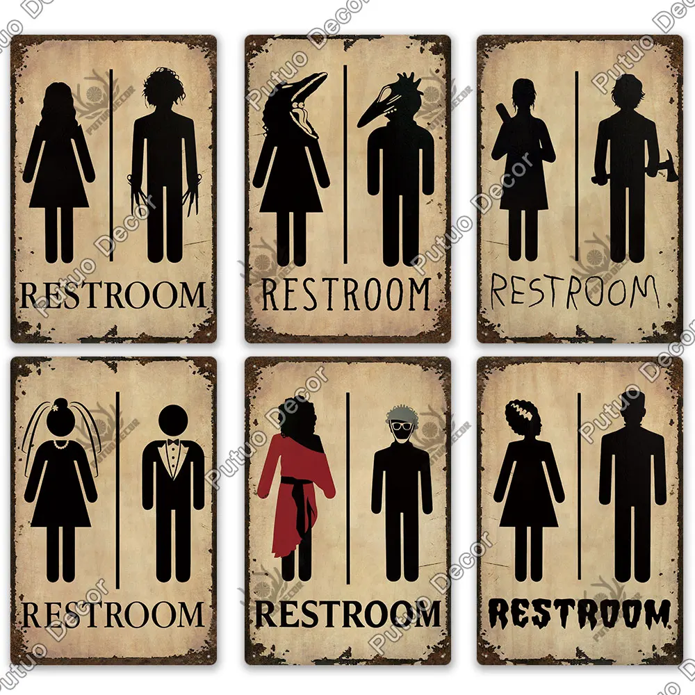 Putuo Decor Restroom Tin Sign Vintage Bathroom Plaque Metal Wall Art  Posters for Toilet Decoration Accessories Iron Paintings - AliExpress, image size:1000x1000