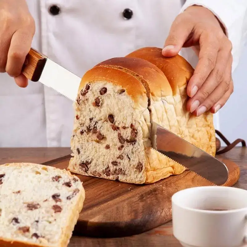 10/12/14 Inch Stainless Steel Serrated Bread Knife Wooden Handle Slicing Knives Toast Cake Slicer Kitchen Pastry Biscuit Cutter baking tool,baking accessories,bread cutter