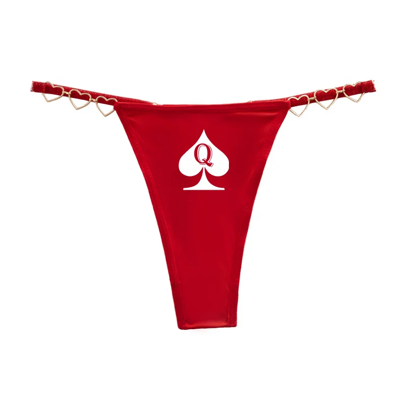Neuer Queen of Spade Sexy Tanga für Frauen, Liebesdekoration, Baumwolle, Schritt, niedrige Leibhöhe, Unterwäsche, Freundin, Ehefrau, Liebe, kostenloser und lustiger Tanga – Detail 11