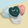 Ceramic Tilted Elevated Cat Bowl Heart Shape Anti Slip Cute for Cats Kitten Small Dogs Functional Width 14cm Handmade Pet Feeder 6
