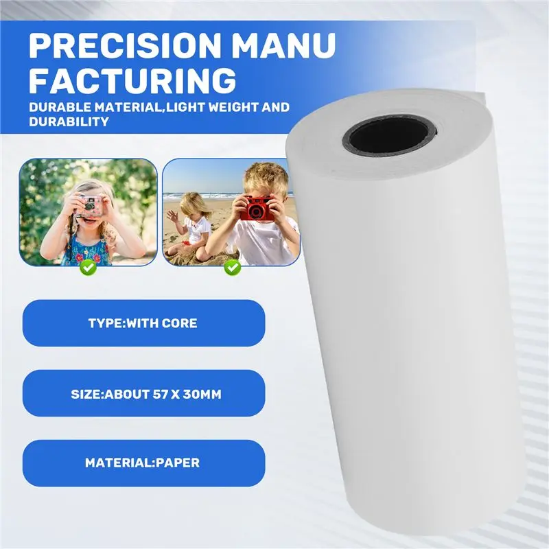 A46M-어린이용 카메라 인화지, 12롤 57X30mm 사진 인화지 열전사 인화지 즉석 인화 카메라 리필지