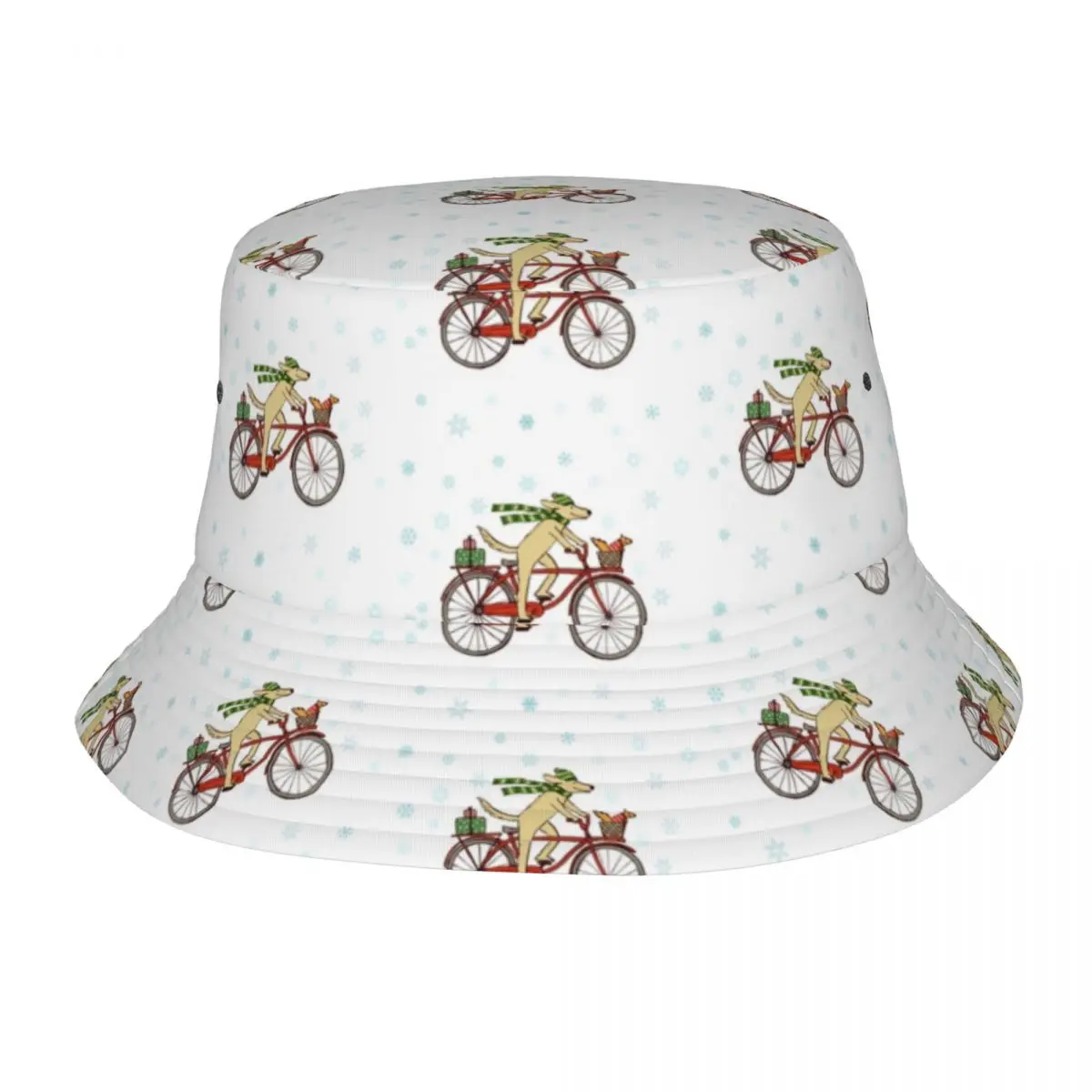 

Dog Riding Bicycle Bob Hat for Women Summer Vocation Cycling Race Sun Hat Hip Hop Packable for Outdoor Sport Fishing Hat Bob Hat