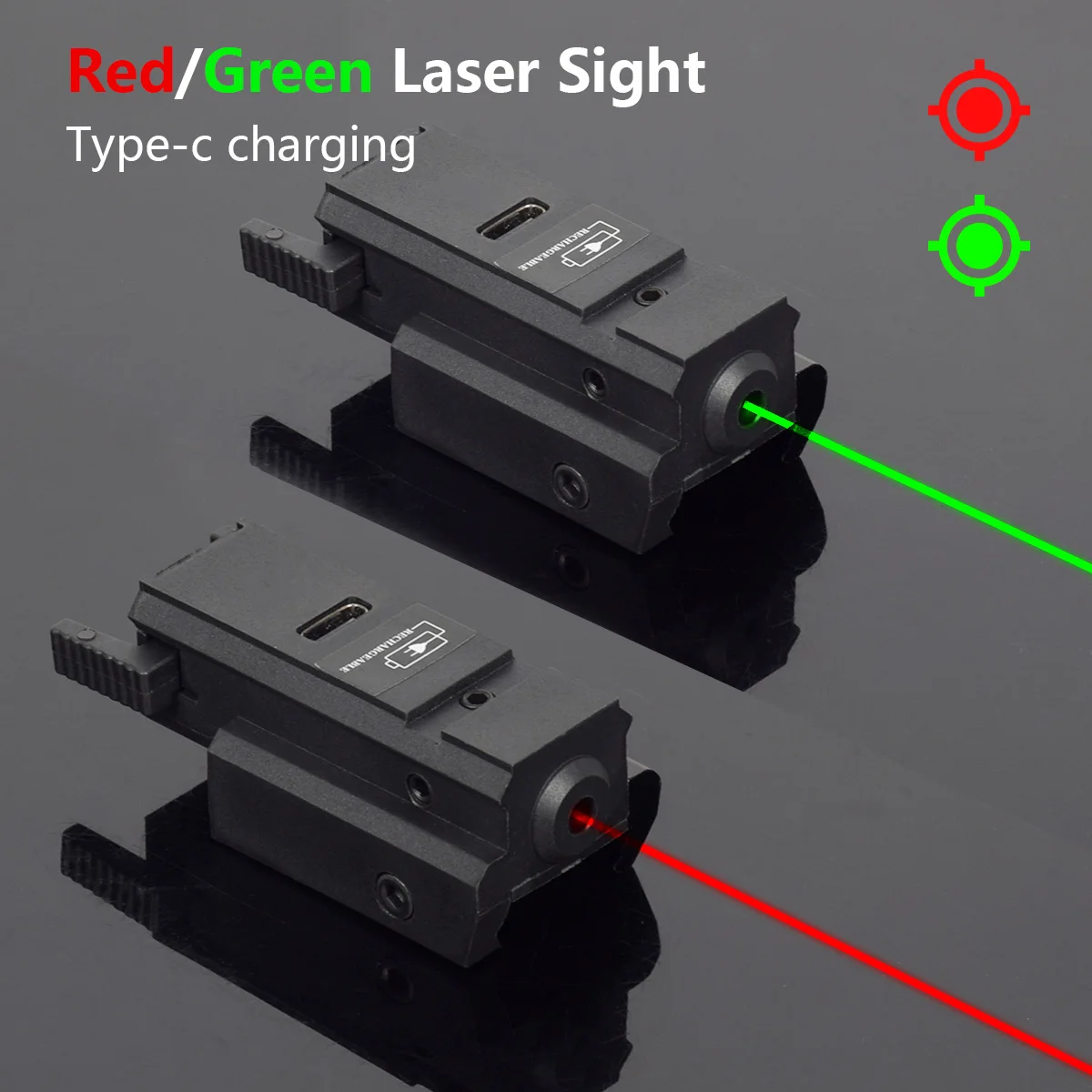 Red Dot Laser Sight Laser Sight USB Charging Laser Green Red Dot Sight 11mm 20mm Tactially Hunting Pistol Hand Gun G 17 19 Outdoor Rechargeable Portable Power