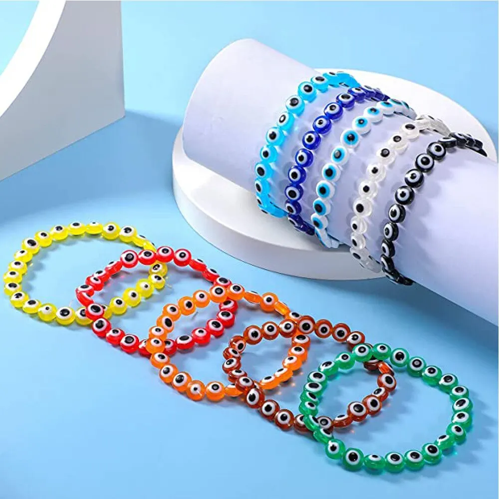 450pcs Evil Eye Beads Present Handmade Resin Beads Charms Round Beads For  Diy Bracelet Earring Necklace