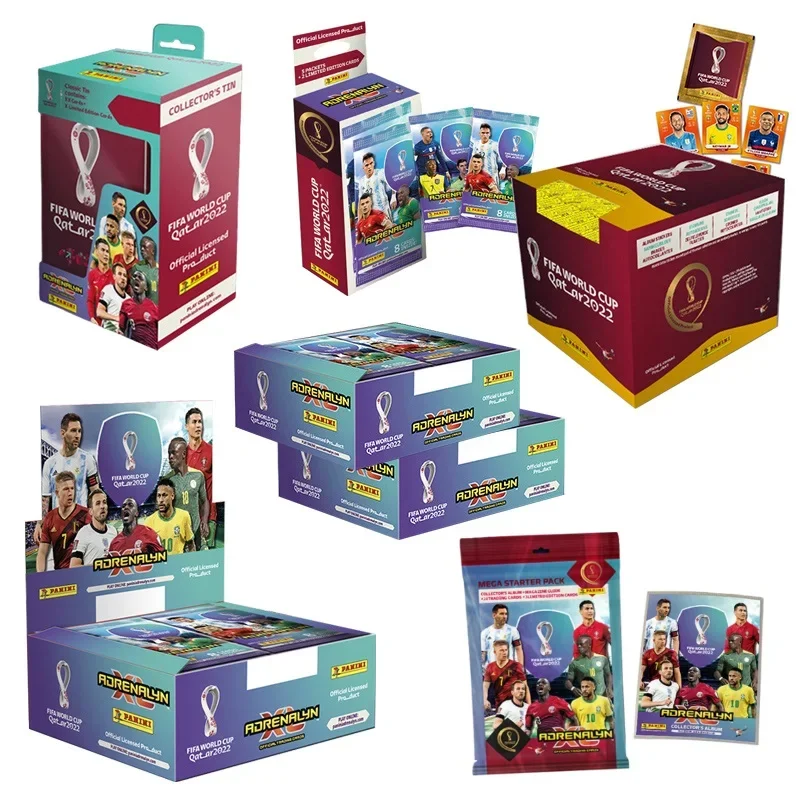 Football Trading Cards Panini Qatar World Cup Soccer Star Collection Messi Ronaldo Limited Fan Cards Box Set