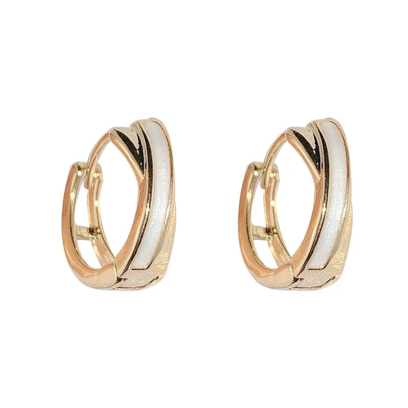 [韓国人気ジュエリー] CLASSIC Small Hoop Earrings Cross Hoop Earrings Women Gold | S925 Fashion Earrings Hoop