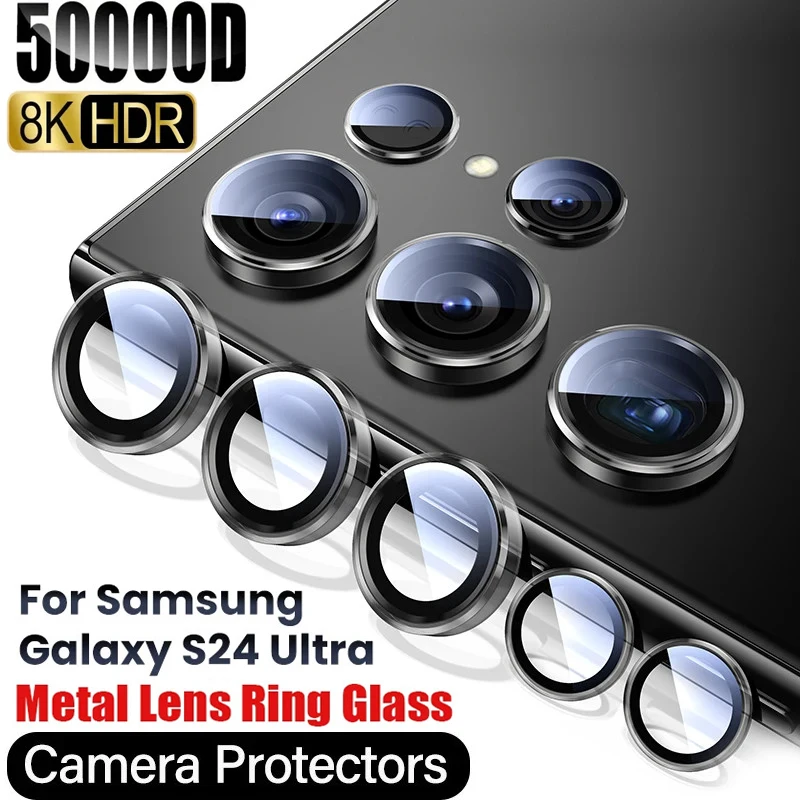 Premium Metal Camera Lens Protector Glass with Ring