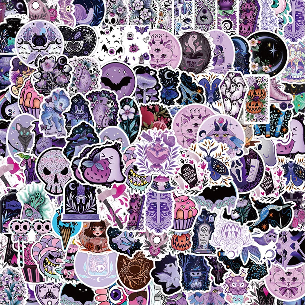 10/30/50/100pcs Gothic Magic Witch Waterproof Graffiti Stickers Halloween Skull Decals Skateboard Car Cool Sticker Wholesale