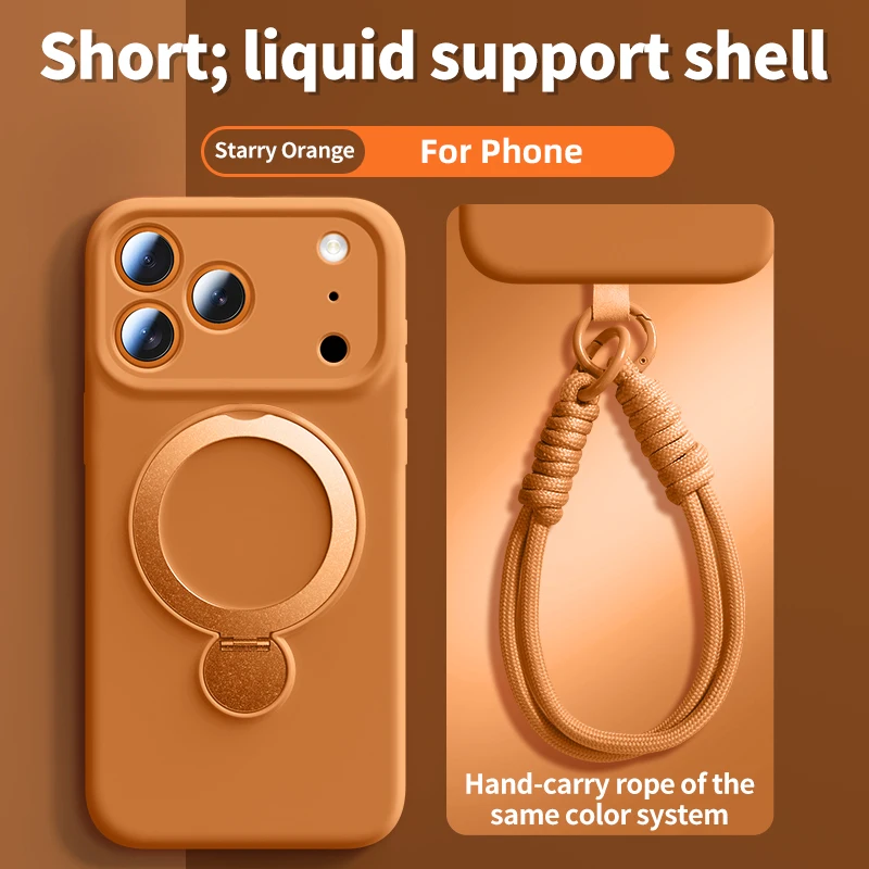 ตัวเลือกสินค้า เคสซิลิโคนเหลวแม่เหล็กพร้อมสายคล้อง ป้องกัน iPhone