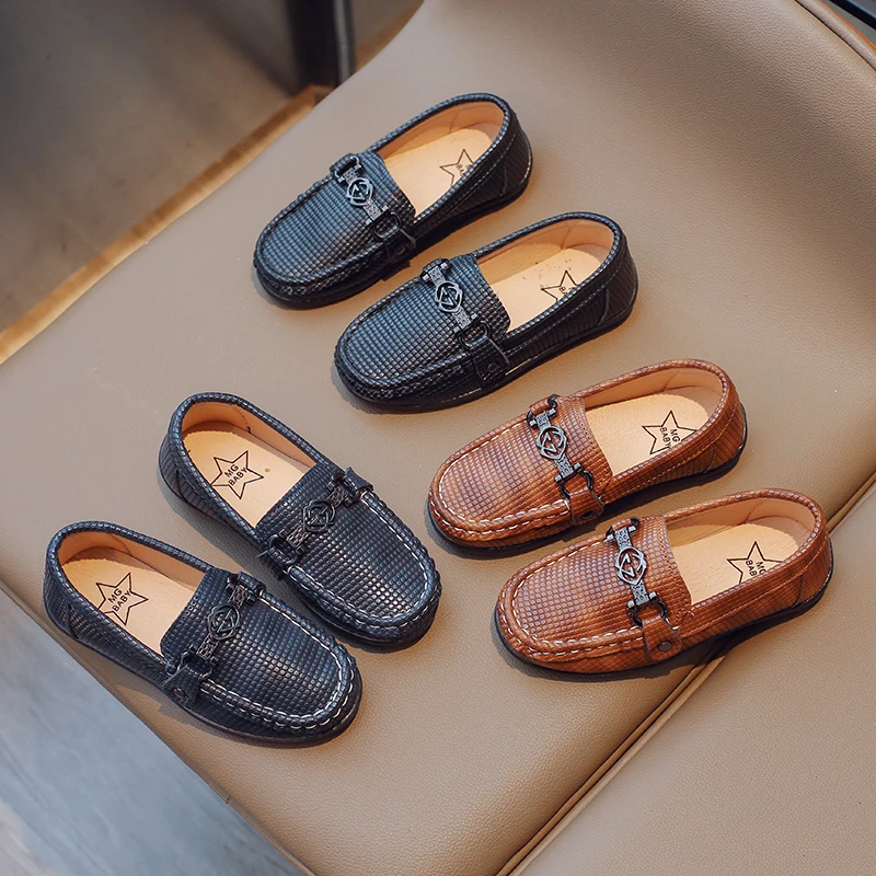 Kids Leather Loafers Casual Shoes for Boy Girl