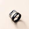 Yin Yang Bat Stainless Steel Couple Rings Punk Black Silver Color Vampire Ring For Women Men Halloween Jewelry 5