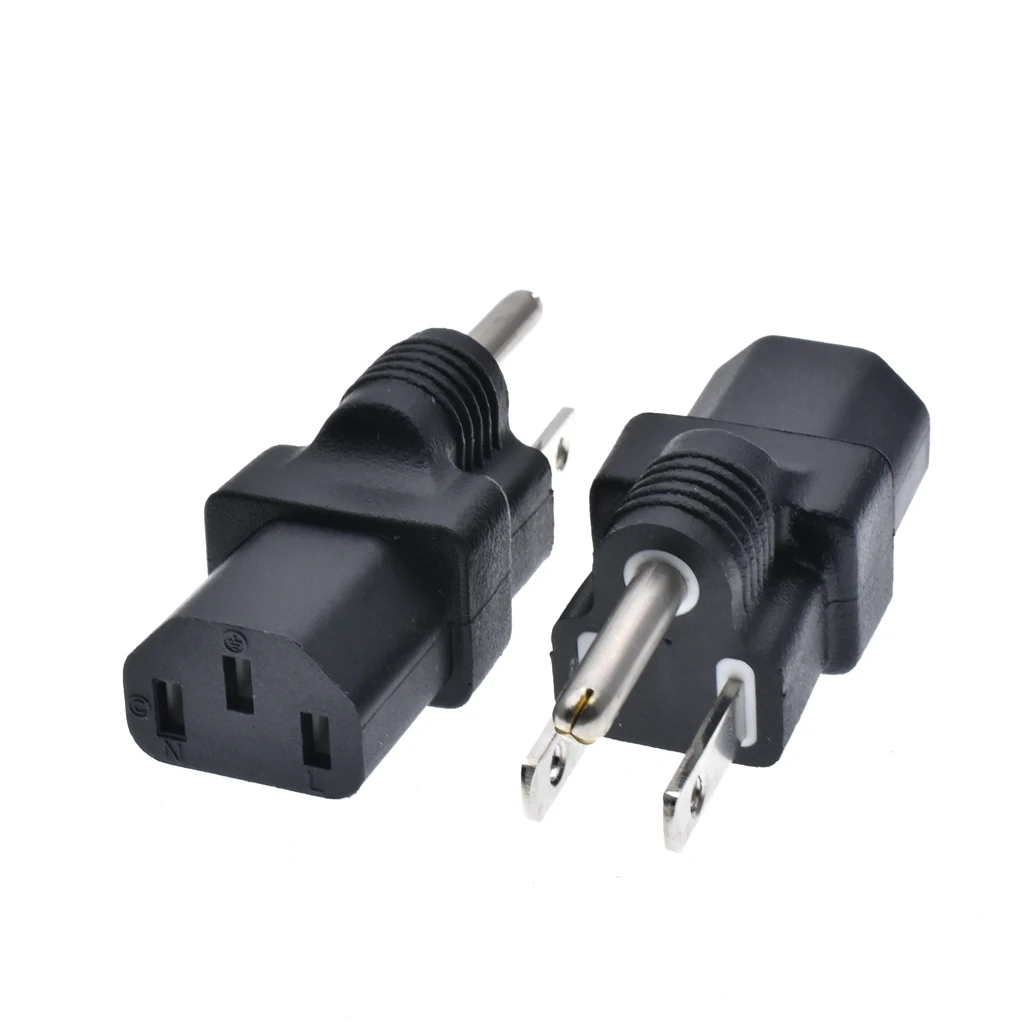 PDU UPS Power Adapter American Plug Converter, Nema 5-15P MALE TO IEC 320 C13 Female Adapter.US TO C13