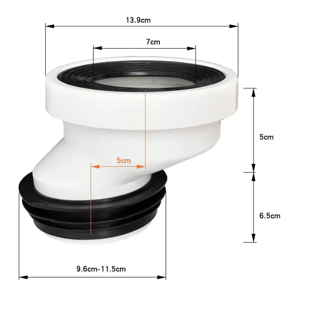 WC Connection Nozzle Toilet Pipe Nozzle Drain Straight Eccentric PVC Drain Pipe Adapter