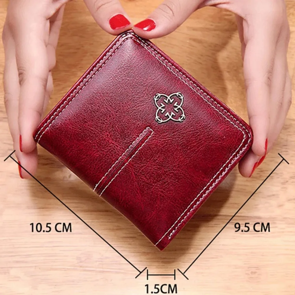 PU Leather Women's Wallets	Short Handbags Zipper Coin Wallet Credit Card Holder Luxury Designer Small Purses for Women 3
