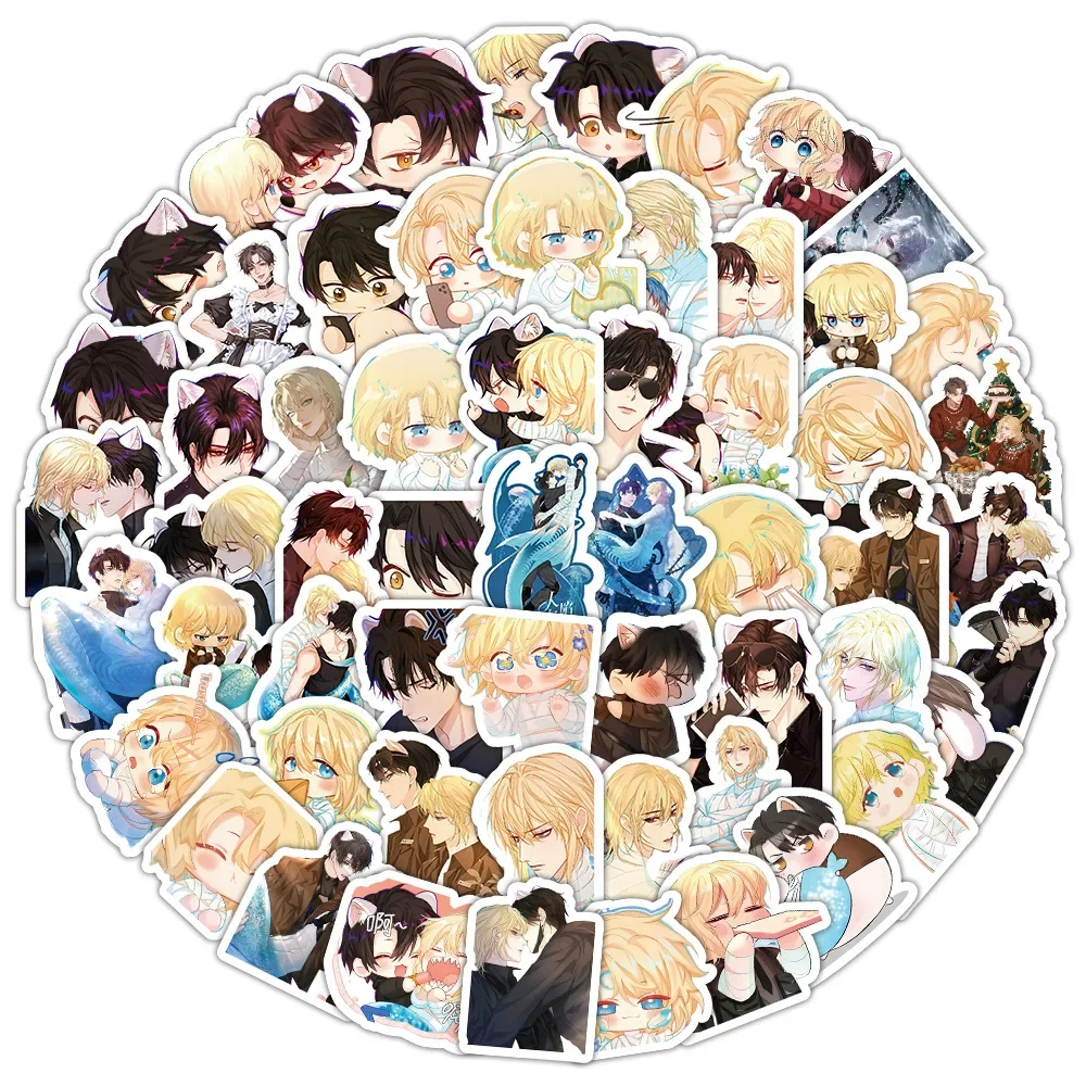 50/100pcs Anime The Falling Mermaid Fall Stickers Bai Chu Nian Lan Bo ...