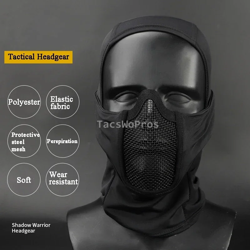 Paintball Mask Tactical Balaclava Headgear Mask Airsoft Paintball Full Face Mask Breathable Outdoor Hunting Wargame CS Protection