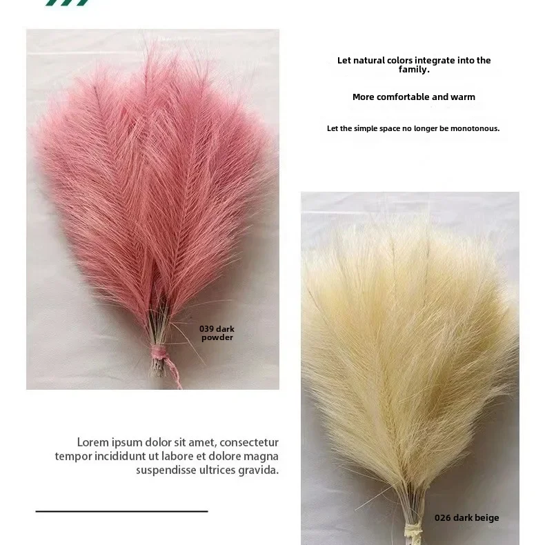 Artificial Plant Cross-border Artificial Short Six-pronged Pampas Grass Flower Spot Home Decoration Feather Wedding Prop