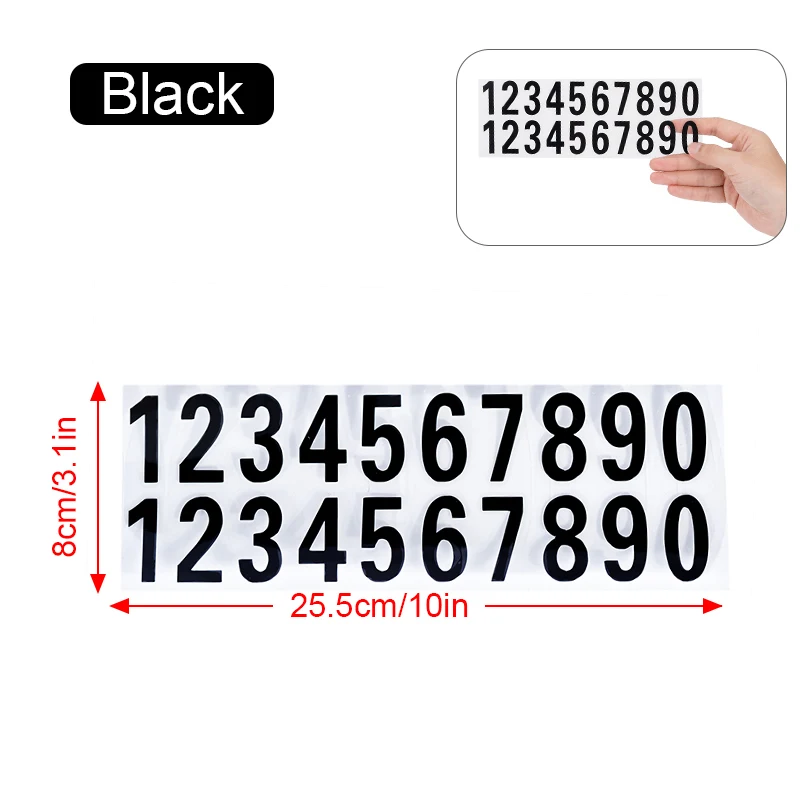 Car or House Door Street Address Mailbox Number Digits Numeral Car Room Gate Vinyl Decal Reflective Stickers White Black Sticker