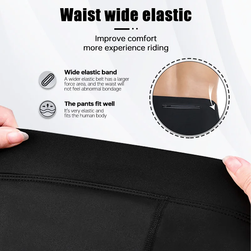 X-TIGER Cycling Pants with Back Pocket 5D Gel Padded Men Fleece Sports Warm Long Pants MTB Road Ski Motorcycle Bike cycling tights cycling leg sleeves