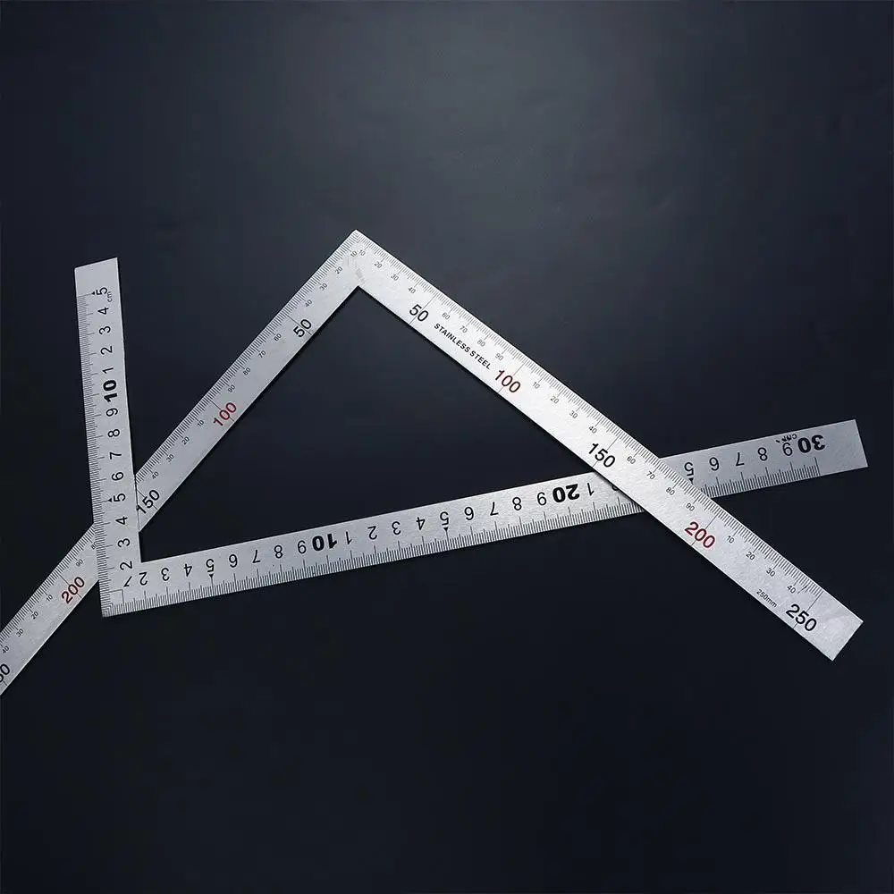 Office Metal School Supplies Double Sided Measuring Tool 90 Degree 90 Angle  L Shape  Straight Ruler angle square broadside knife shaped 90 degree angle blade ruler gauge blade measuring tool