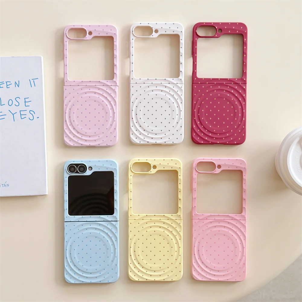 Korean Polka Dot Water Waves Magnetic Matte Silicone Phone Case