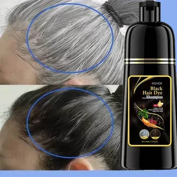 Shampoo colorante per capelli a base di erbe naturali 3 in 1 Cambia colore dei capelli Capelli grigi al marrone scuro Nero Cura nutriente profondo