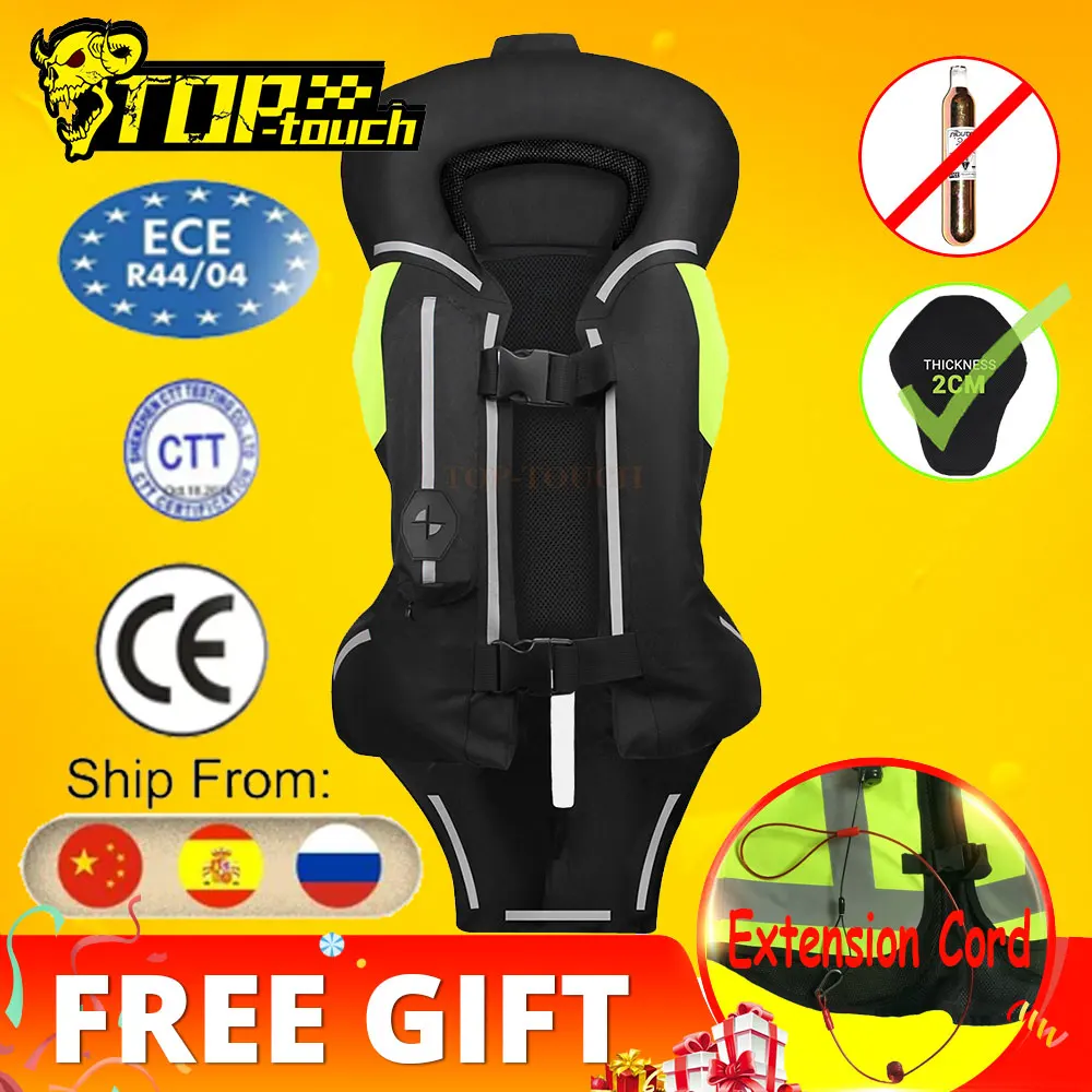 Nuovo Moto Airbag Gilet Uomo Giacca Moto Riflettente Motocross Airbag Moto Gilet Protettivo Nero Fluorescente S-3Xl