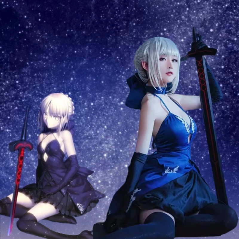 Fate Stay Night Saber Alter Cosplay Costume Parrucca Set Completo Vestito Da Gioco Donna Vestito Sexy Altria Pendragon Fgo Costumi
