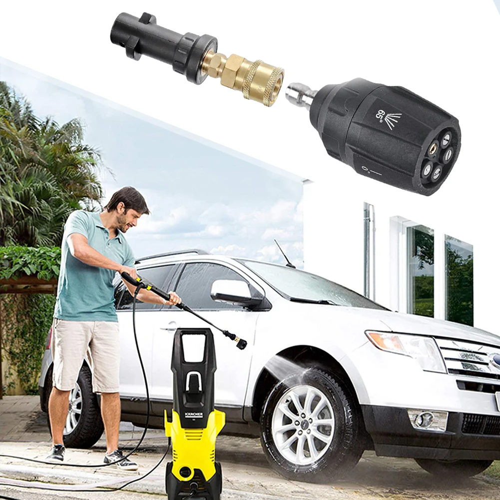 5 in 1 Nozzle Tip Rotating Turbo High Pressure Washer Fitting 200Bar