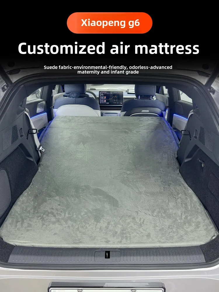 For Xpeng G6 Car Inflatable Bed Suede Air Mattress Car Travel Bed Outdoor Camping Mat Cushion Accessories