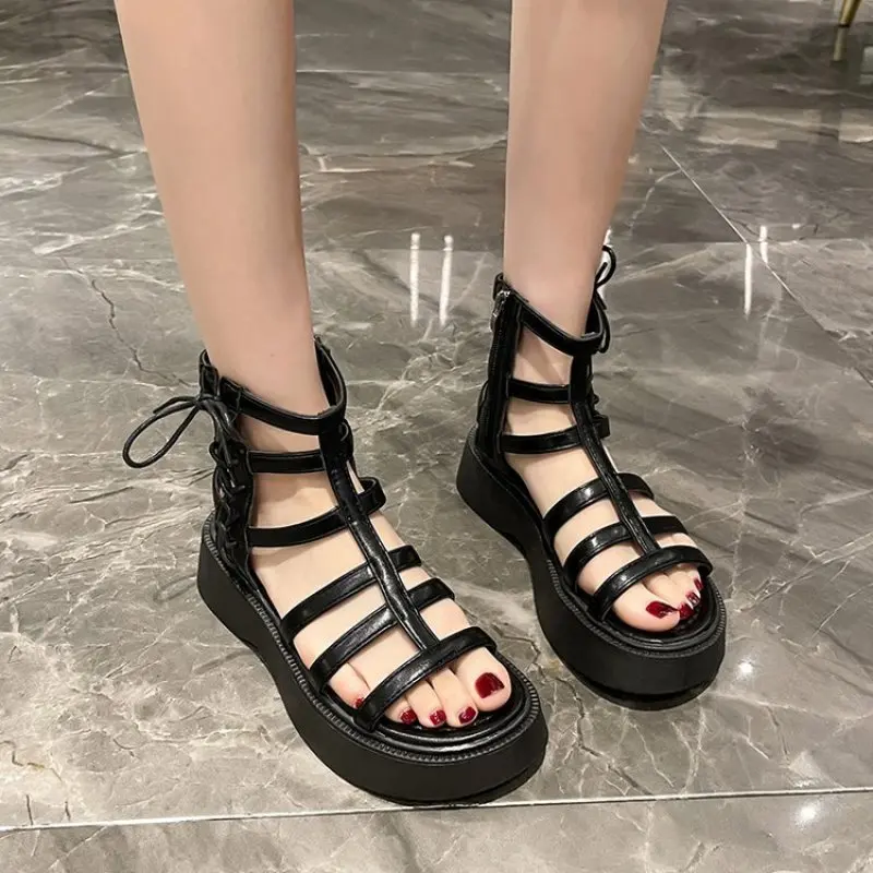

Women's Shoes Sandals 2024 Summer New Style Thick-soled Non-slip Fashion Casual Retro Roman Shoes comfort Casual simple 35-40