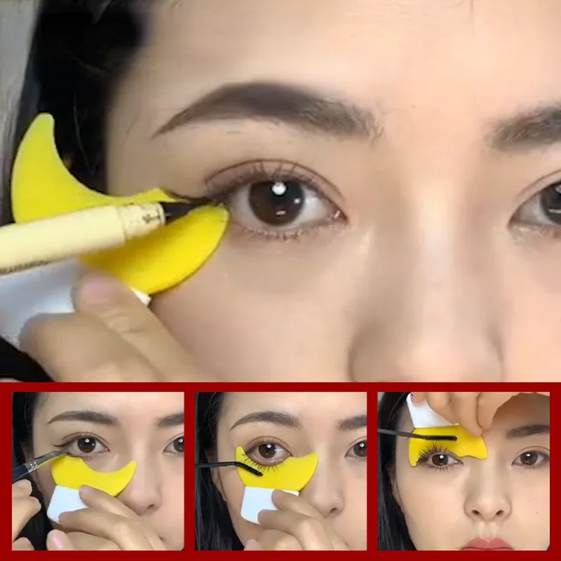 

Eyeliner Template Silicone Eye Makeup Stencils Eyelash Baffle Mascara Shield Applicator Guard Pads Eyebrow Eyeliner Shaping Tool