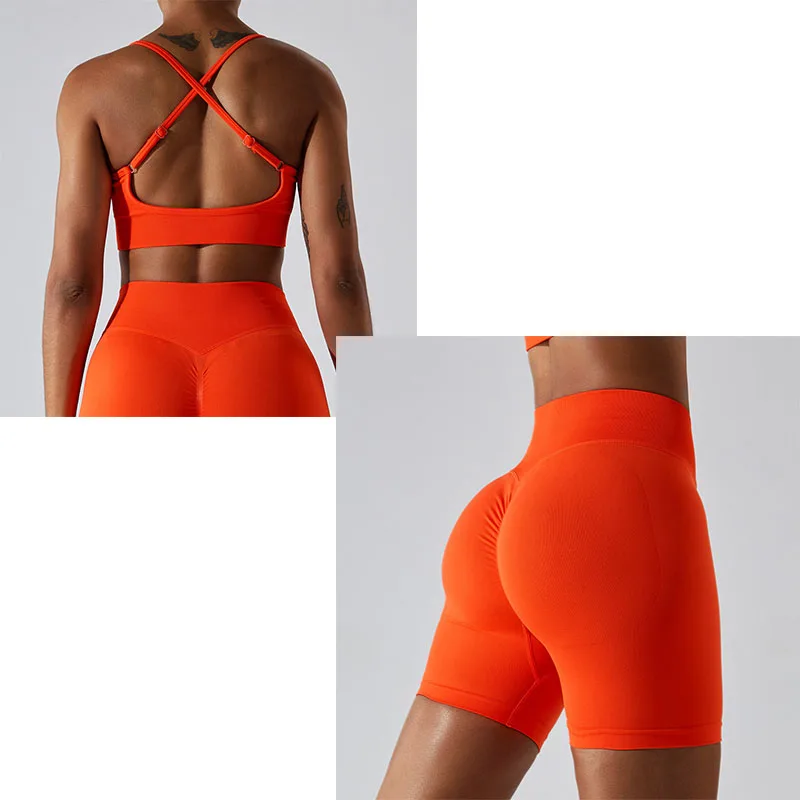 

New Women's Seamless High Elastic Yoga Exercise High Waist And Hip Lifting Running Fitness Set