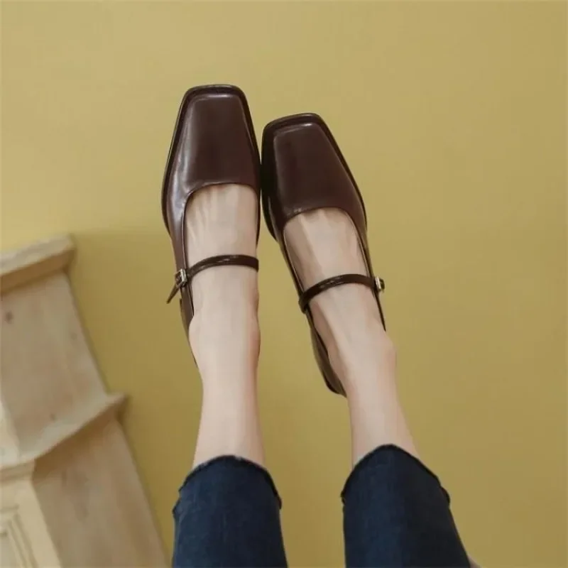 Feversole Vrouwen Mary Jane Fashion Vierkante Teen Gewatteerde Enkel