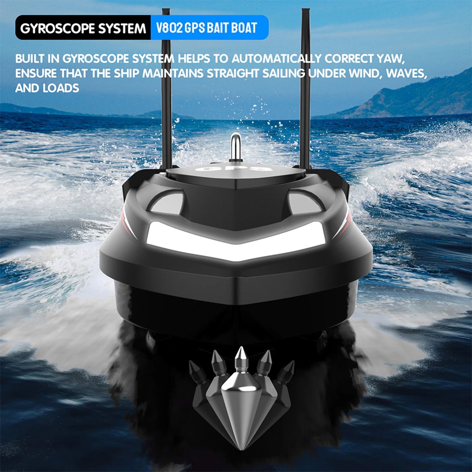 Description Picture 3 of item3KG Loading 500M Remote Control Fishing Bait Boat 160 GPS Pilot Points 4 Bait Tanks GPS Fish Bait Boat