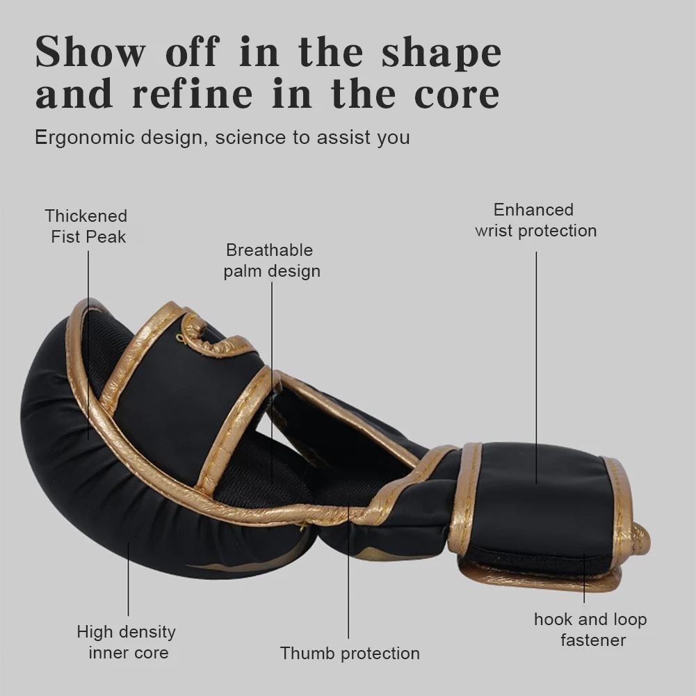 Adult/Children PU Leather Half Finger Boxing Gloves Thickened Heavy Punching Gloves Kickboxing Boxing Training Accessorie