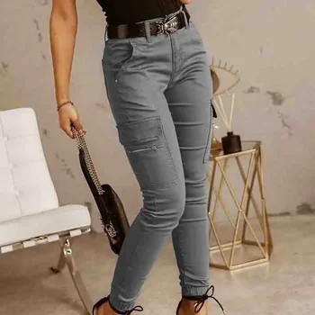 New Spring Autumn Slim Casual Cotton Green Khaki Woman Pant Pencil Fashion Workwear Pants Women Cargo Trousers Women 26211 1