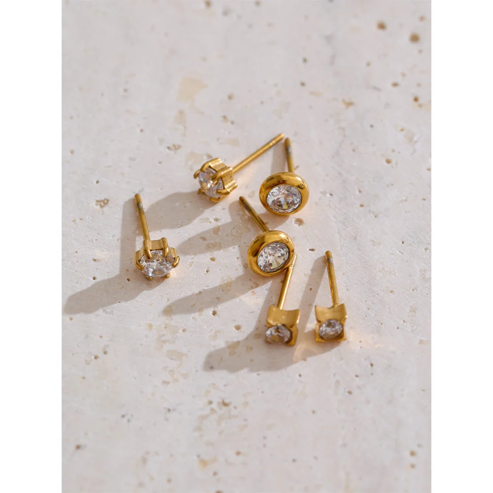 Yhpup Stud Earrings Cubic Zirconia Women