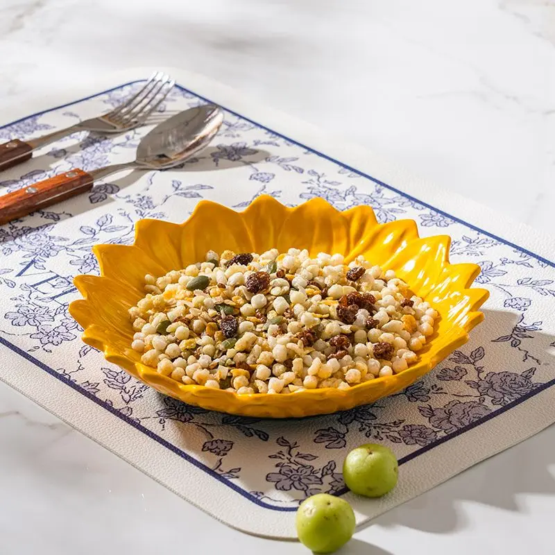 Ignore Sunflower Modeling Plate Home New Ceramic Dessert Fruit Salad Plate