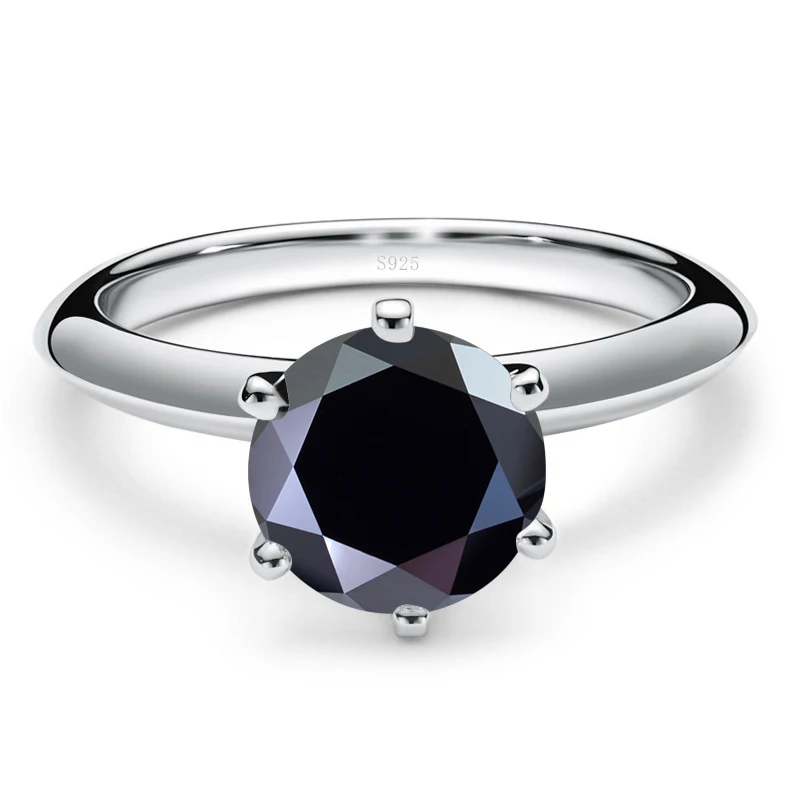 Tancise Solid Sterling Silver ring with 1 carat 6.5mm Real Moissanite for Women Wedding Engagement Fine Jewelry Gifts_voghion.com