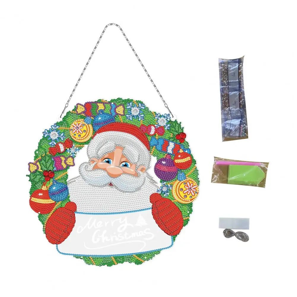 

1 Set Diamond Painting Pendant Flower Bird Pattern DIY Diamond Wreath For Door Hanging Christmas Decorative Wreaths Gifts