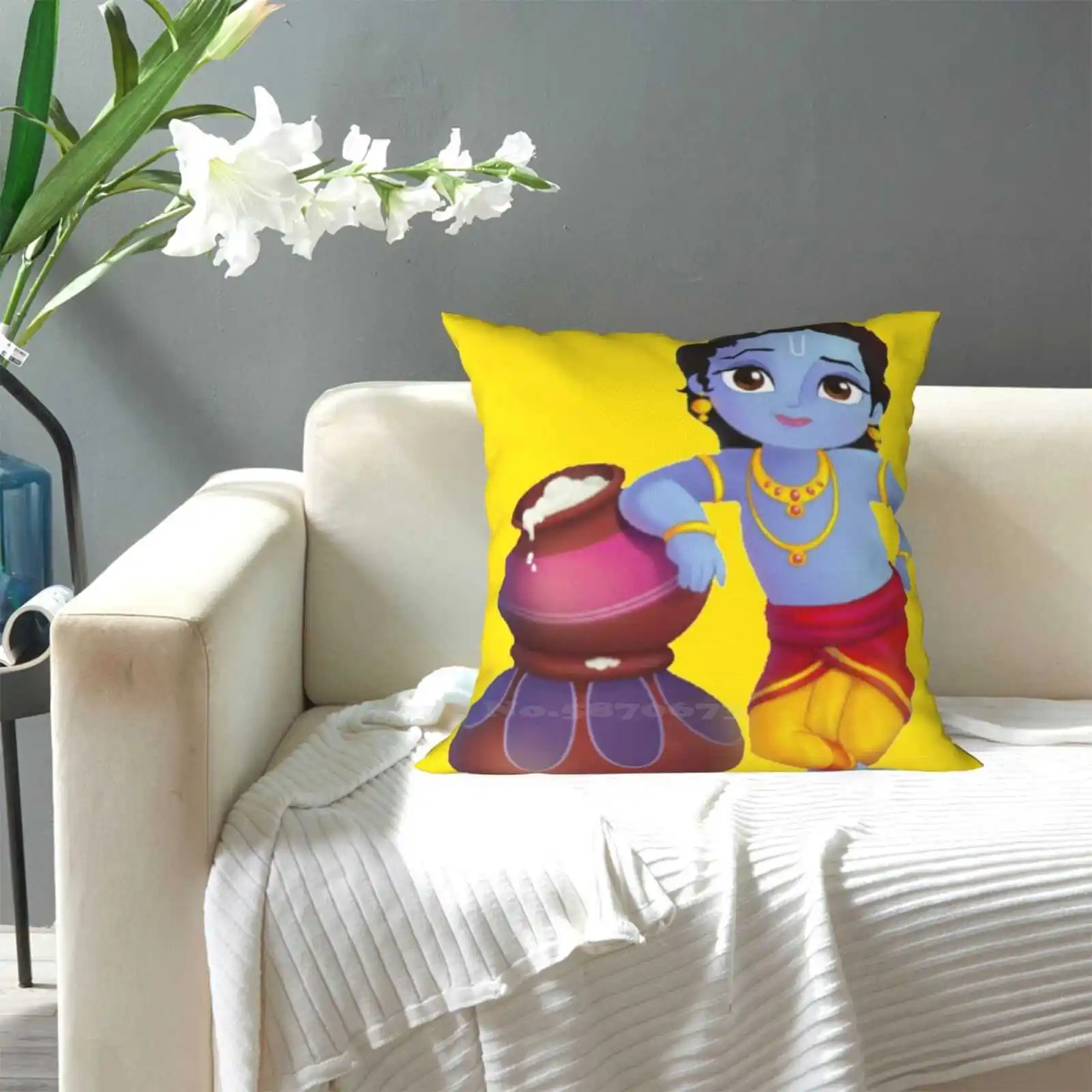 Модная диванная подушка Krishna, наволочка, повелитель, Кришна, Кришна, Radhe, Кришна (art.: 3920c37089cb0) - 3920c37089cb0