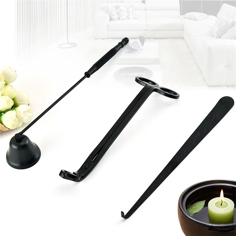 Candle Wick Trimmer Scissors Extinguisher Hooks 3PCS Candle Accessories Set Home Care Tool Stainless Steel Portable candle wick trimmer