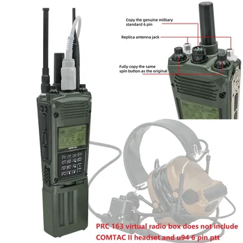 Adattatore per cuffie tattiche PRC 163 Scatola radio virtuale per tiro tattico Airsof COMTA Cuffie da caccia per radio Yaesu Vertex