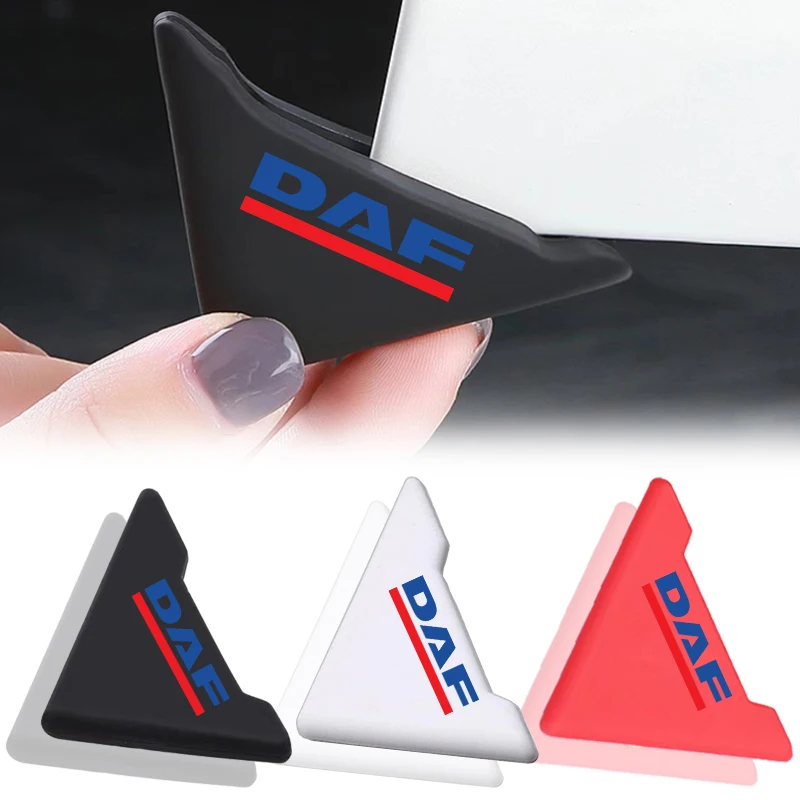 2Pcs Silicone Car Front Door Corner Anti-Collisione Protector Cover Adesivi Antigraffio Per Daf Xf 95 105 Cf Lf Van Accessori