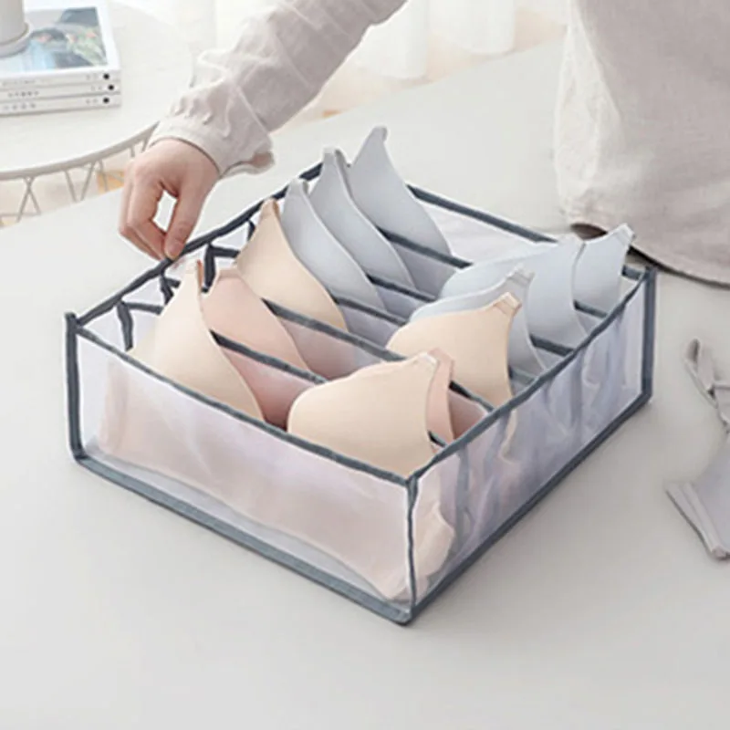 Description Picture 5 of itemhome Clothes Jeans storage boxes mesh net bag Closet Organizer Foldable Underwear baby cloth sock Pants Dividers Drawer Wardrobe