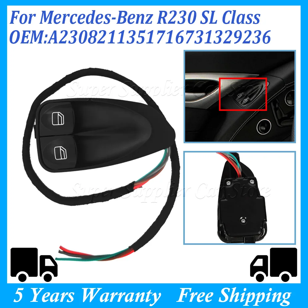 Per Mercedes-Benz R230 Sl Classe Veicolo Interruttore Alzacristallo Elettrico Porta Sinistra 2308211351 Accessori Muslimah Interruttore Lato Conducent