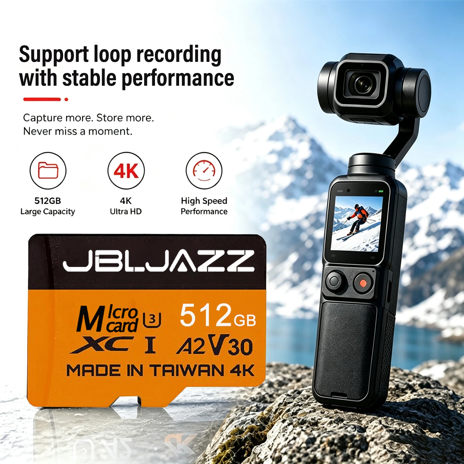 마이크로 SD 카드 고속 U3 클래스 10 TF 플래시 메모리 카드 256GB 512GB 미니 SD 카드 GoPro 액션 카메라 휴대폰 모니터링용