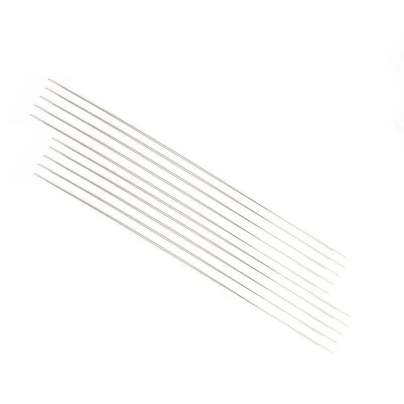 

10 шт. иглы для бисера с большим ушком, иглы для бисера 12,5 см, металлические швейные иглы, большая складная игла для надевания